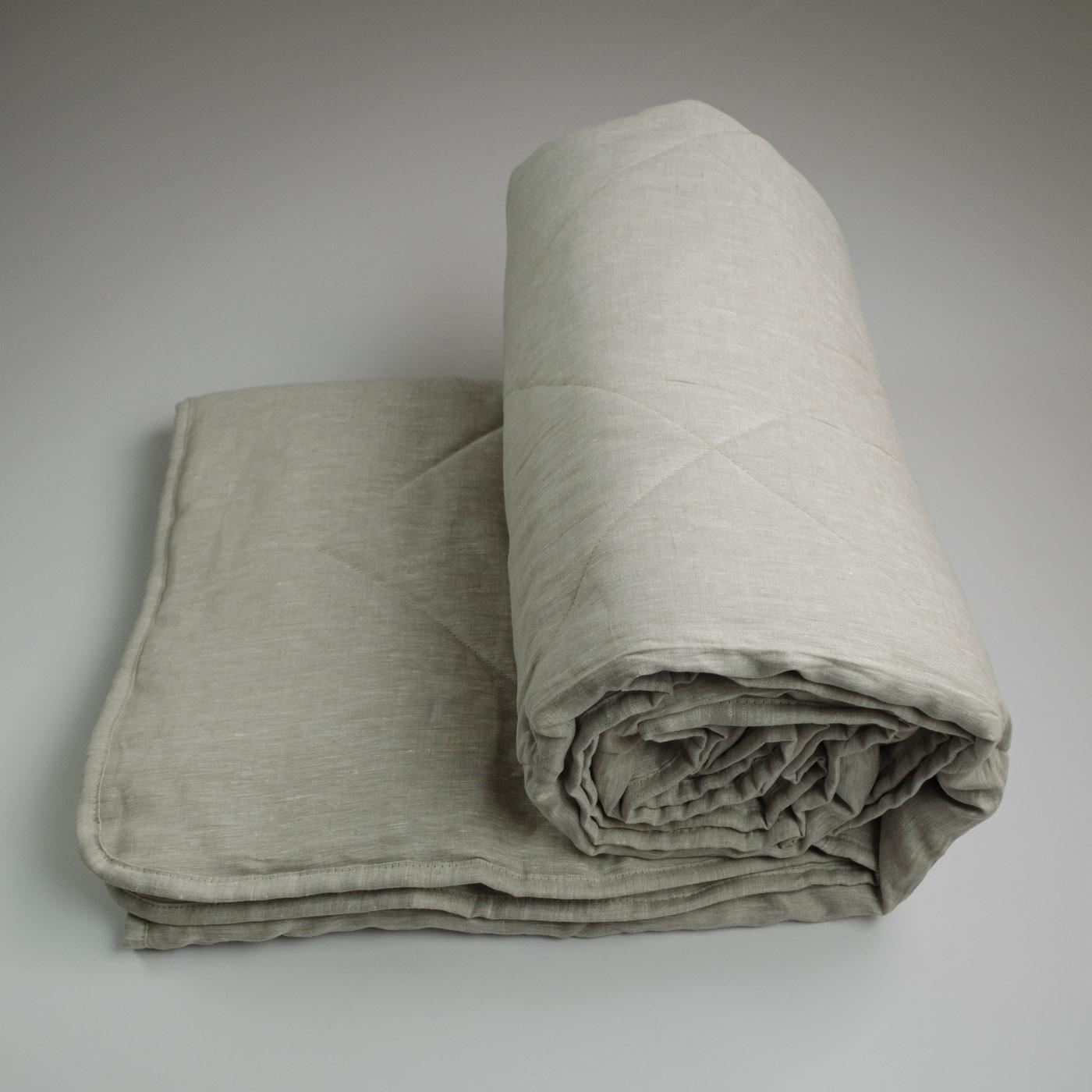 Одеяло конопляное летнее YouStar покрытие лен полуторный 140х210 см Светло-серый (chn-kkls-p-sil) - фото 7