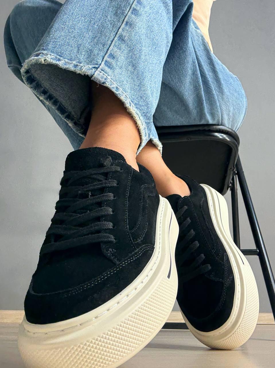 Кеды женские Hengji 707-6 замшевые на высокой платформе р. 36 23,5 см Черный - фото 8