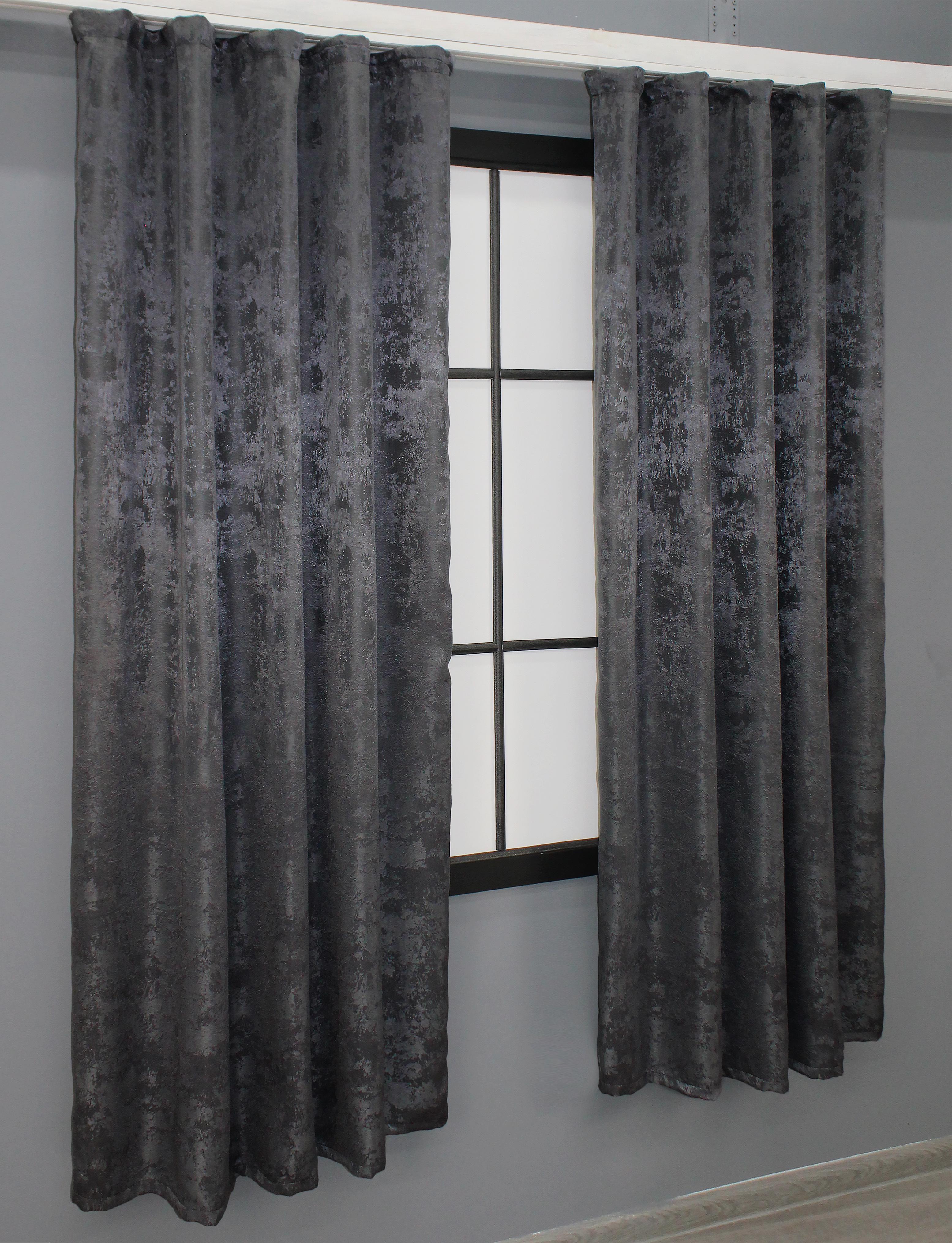 Комплект коротких штор VR-Textil Жакард Sultan YL № 1211ш Графітовий 130х170 см 2 шт. (35-0004) - фото 3