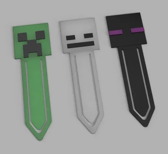 Закладки для книги Minecraft Creeper/Skeleton/Enderman Bookmarks 14 см