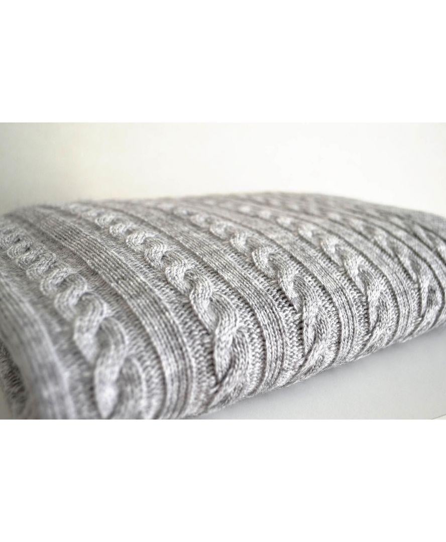 Плед SOFT косы 003 140х180 см Серый (011696) - фото 1