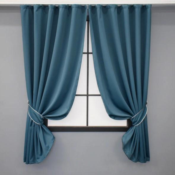 Комплект штор Midnight блекаут 1,4х1,7 м 2 шт. Синій (1675ш)