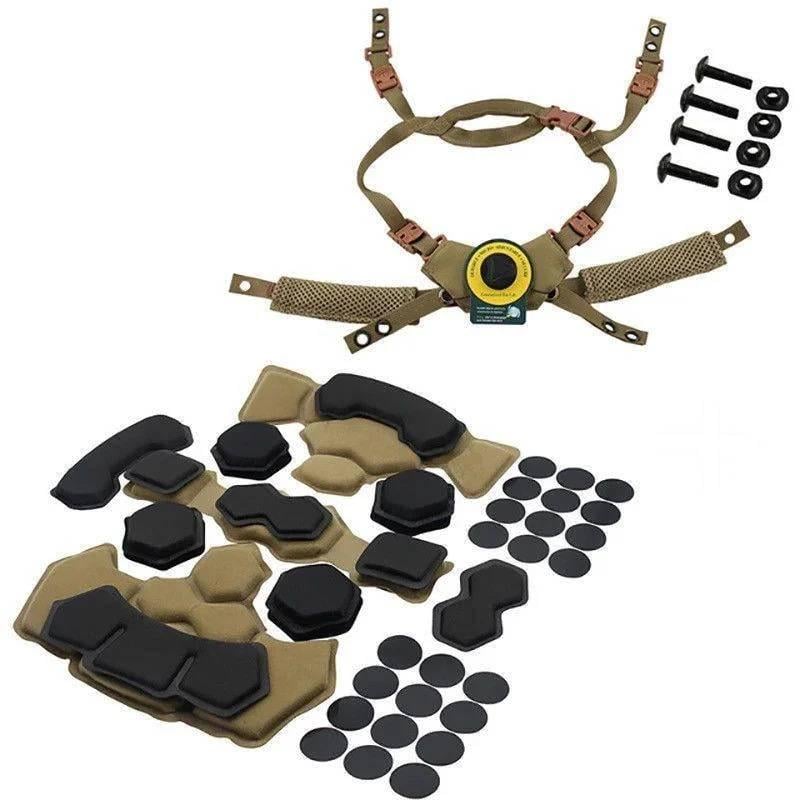 Підвісна система Wendy System Cam Fit з подушками для шолома FAST MICH регулювання BOA одноручна фіксація набір липучок та гвинтів у комплекті Койот