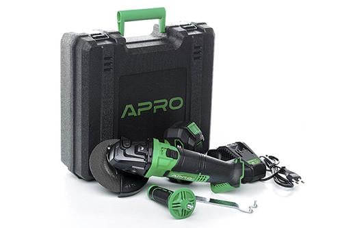 Болгарка Apro 20 В 125 мм 4 А 20AG 1 АКБ/ЗУ с кейсом (2969025232)