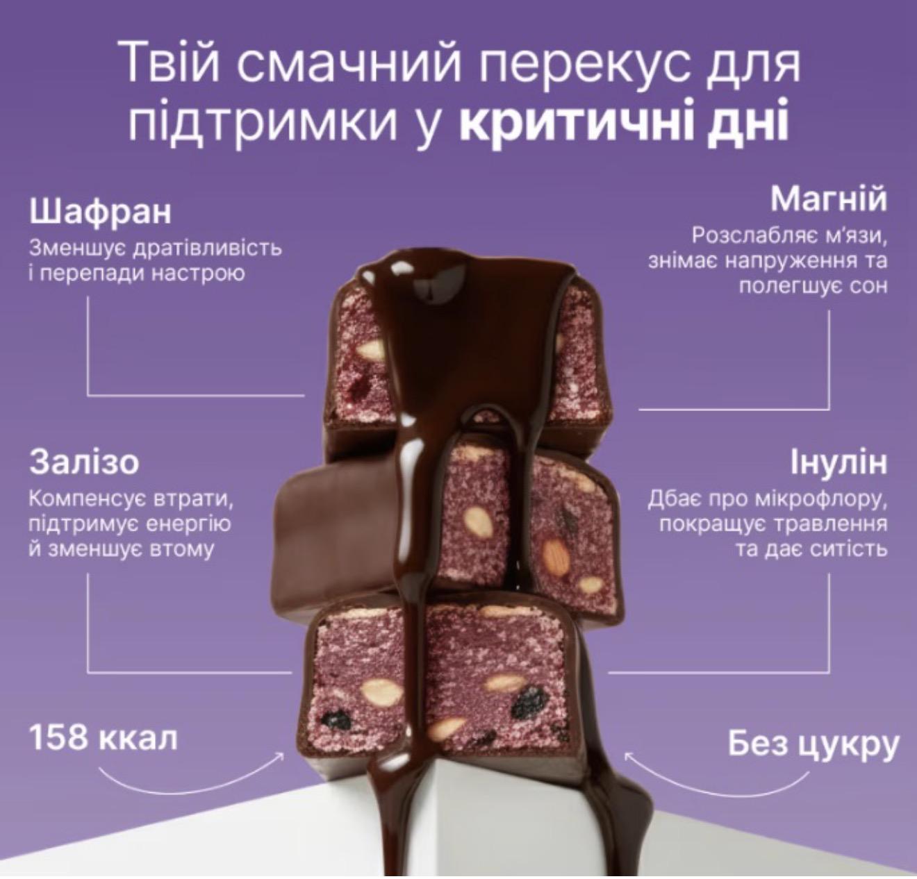 Батончик Perla Helsa PMS Bar зі смаком чорної смородини та кеш’ю 10 шт. по 45 г (29690295) - фото 3 Батончик Perla Helsa PMS Bar зі смаком чорної смородини та кеш’ю 10 шт. по 45 г (29690295) - фото 3