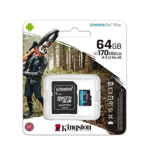 Карта памяти Kingston Canvas Go PlusMicroSD XC UHS-I/U3 Class 10 64 GB Карта памяти Kingston Canvas Go PlusMicroSD XC UHS-I/U3 Class 10 64 GB