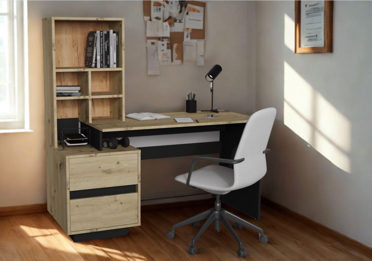 Комп'ютерний стіл Intarsio HECTOR_D/C_L 150х60 Дуб артизан/Чорний (28710841) - фото 4