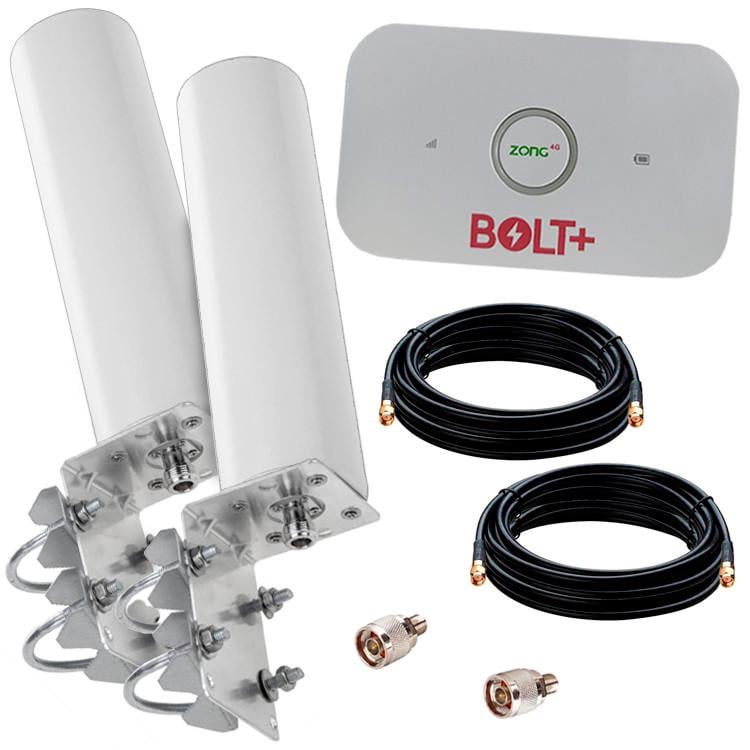 Wi-Fi-роутер Bolt E5573 и широкополосные всенаправленные MIMO антенны 2 шт. 20 дБ (205)