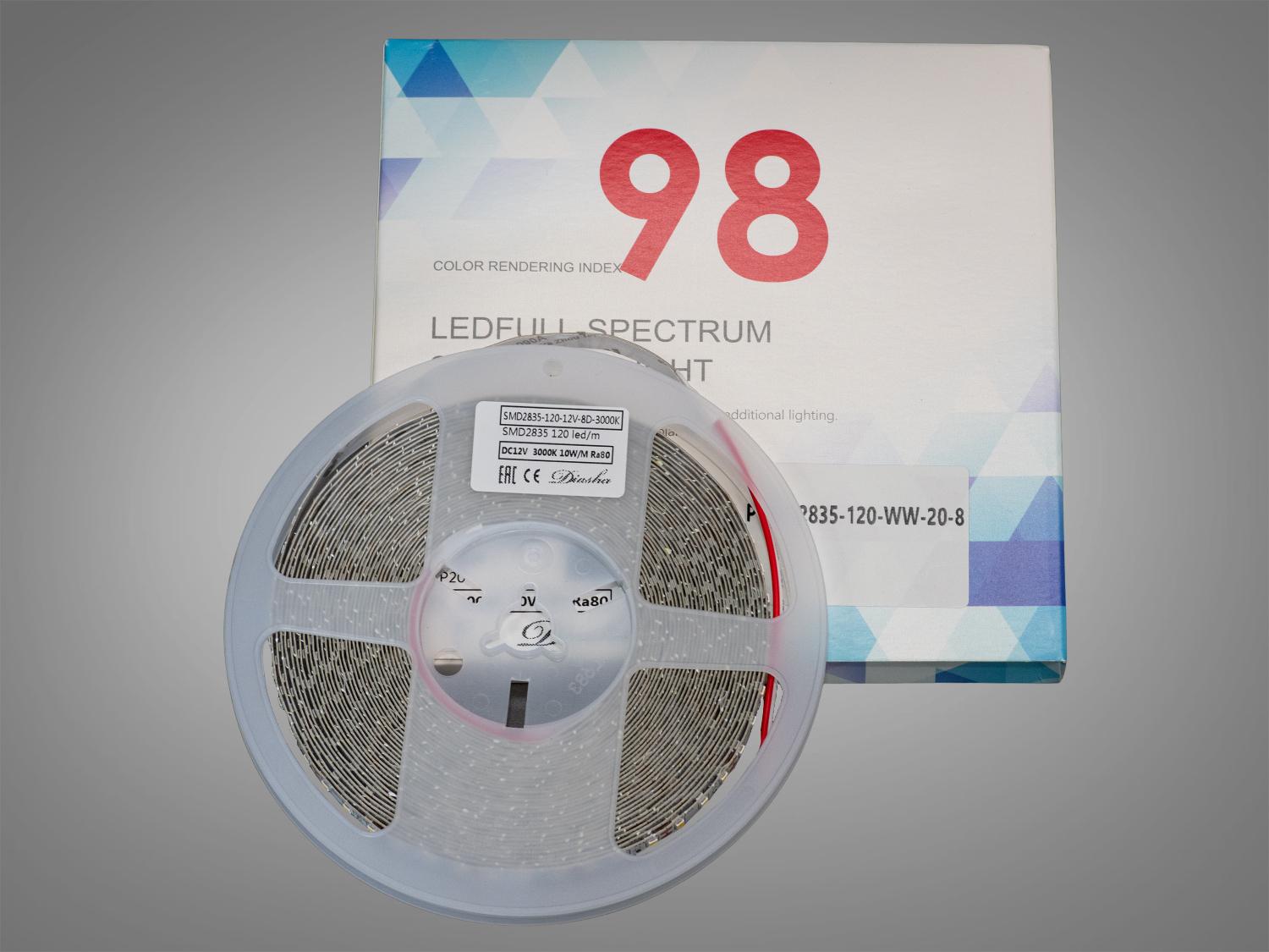 Светодиодная лента 12 В 120 диодов на метр 8 мм Теплый (P12D-2835-120-WW-20-8) - фото 2 Светодиодная лента 12 В 120 диодов на метр 8 мм Теплый (P12D-2835-120-WW-20-8) - фото 2