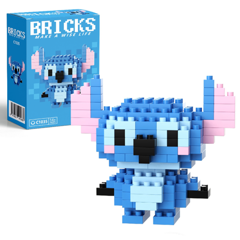 Конструктор фигурка BRICKS пиксели Стич 146 деталей (C1035)