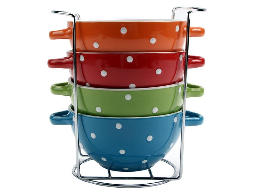 Набор керамических мисок Style с ручками на стойке 440 мл (26132404)