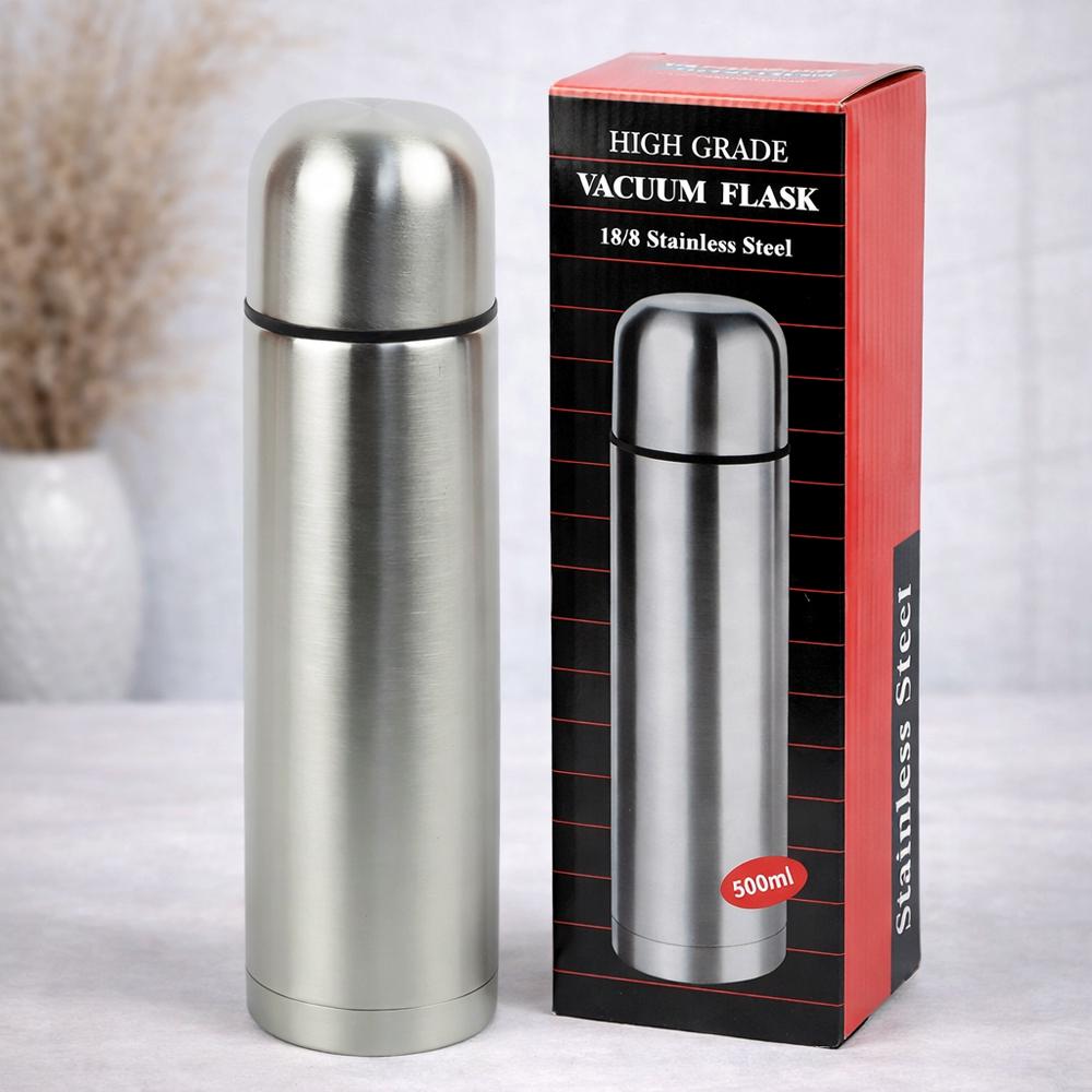 Термос вакуумный 89500 500 мл из нержавеющей стали 18/8 с кнопкой для наливания Серебристый Термос вакуумный 89500 500 мл из нержавеющей стали 18/8 с кнопкой для наливания Серебристый