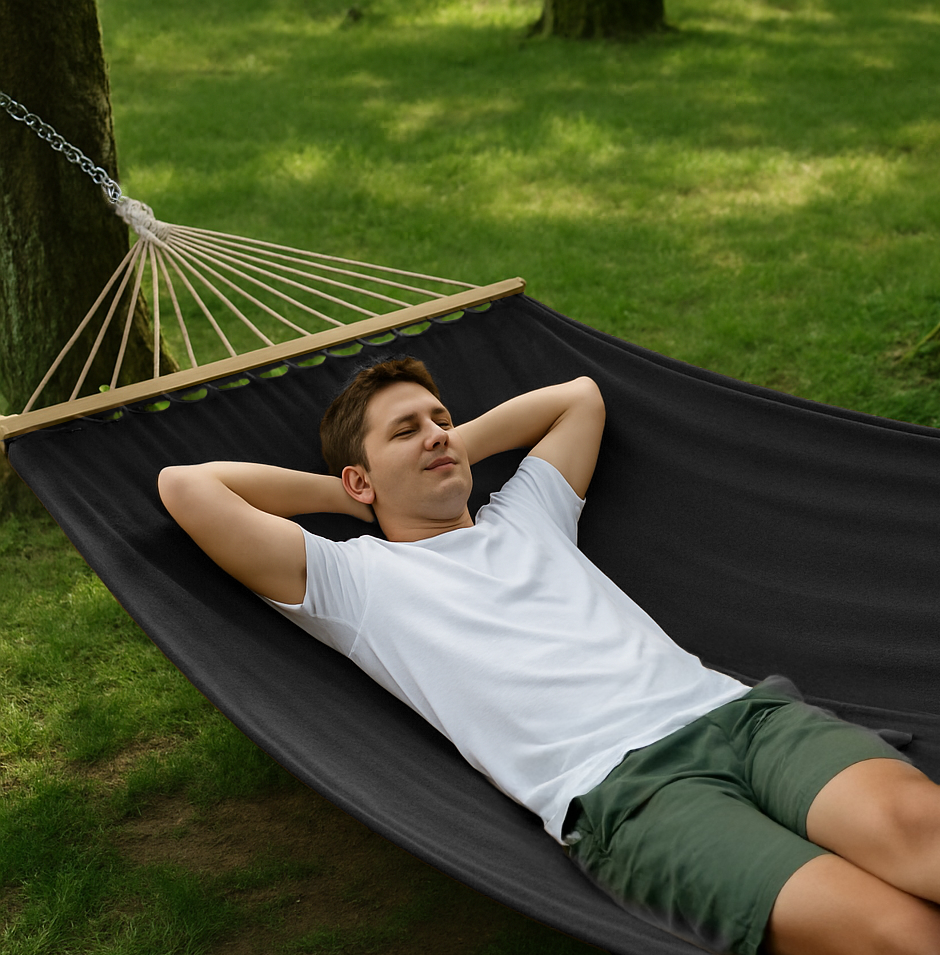 Гамак двомісний зі стійкою WCG WISH XXL 200х150 см Чорний (2686457463) - фото 2 Гамак двомісний зі стійкою WCG WISH XXL 200х150 см Чорний (2686457463) - фото 2
