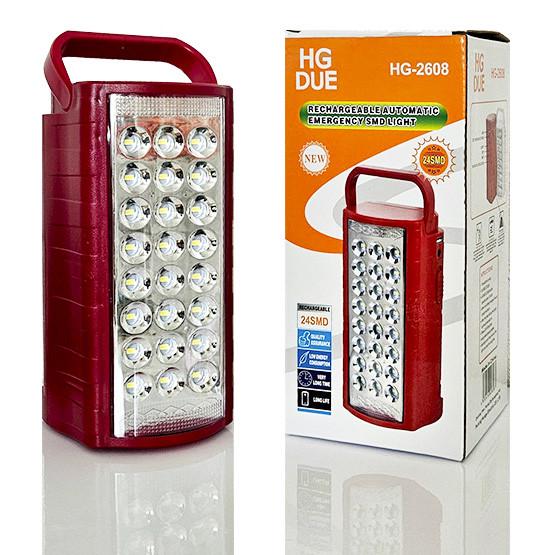 Ліхтар з повербанком HD-2608 6000 mAh 24 LED 220V Червоний Ліхтар з повербанком HD-2608 6000 mAh 24 LED 220V Червоний