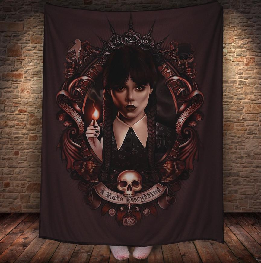 Плед із 3D принтом Уенздей Аддамс 150х200 см (epi_1919) Плед із 3D принтом Уенздей Аддамс 150х200 см (epi_1919)