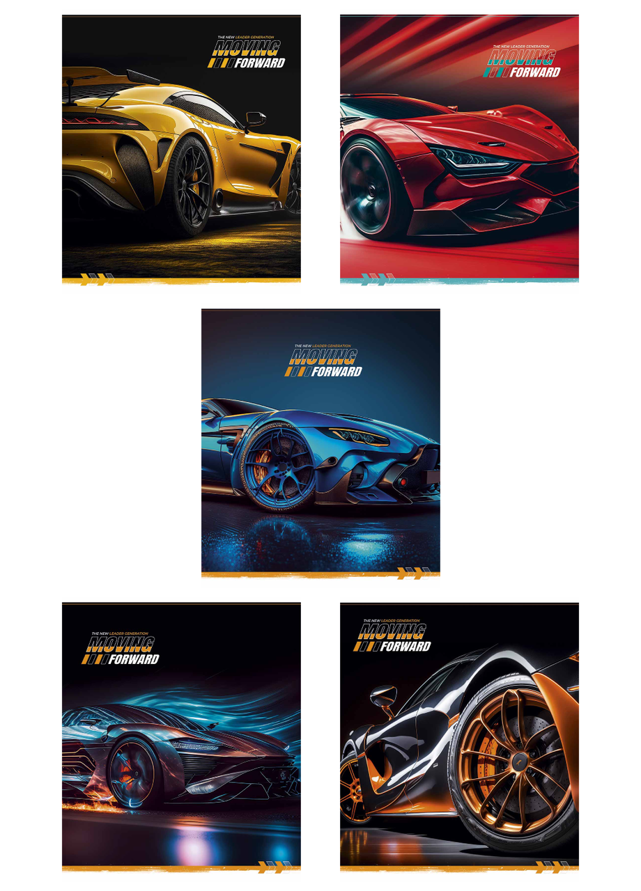 Зошити Школярик Moving forward клітину УФ-лак 3370 5 шт. по 60 арк. (4823088231403)