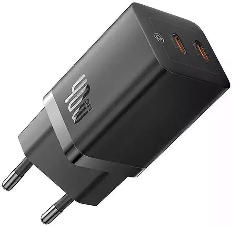 Зарядное устройство сетевое BASEUS GaN5 Pro Fast Charger 2Type-C CCGP180101 40W Black - фото 1