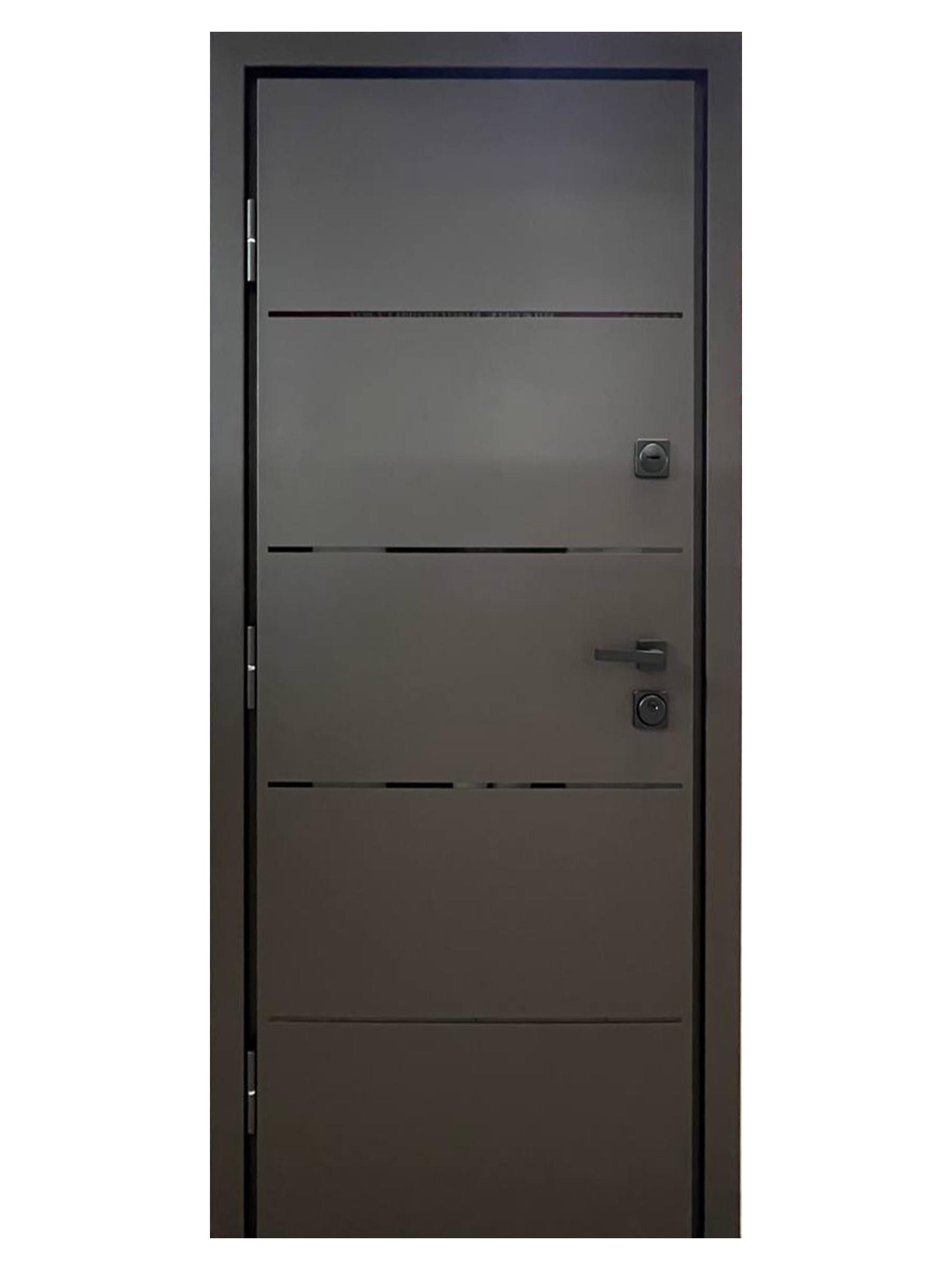 Дверь входная Максимум NPL901 металл 8019 2040х960 мм Металлик (92500416)