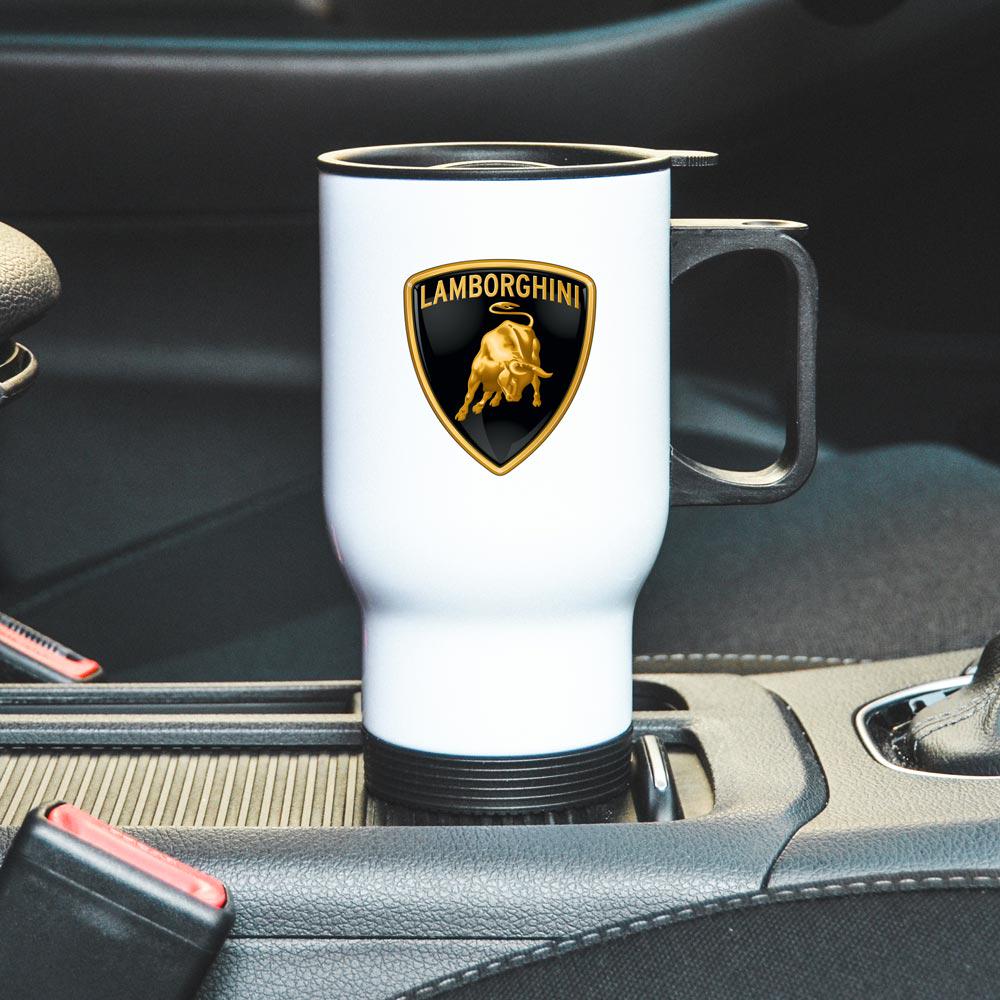 Термокружка автомобильная с логотипом Lamborghini 450 мл Белый (22802264)