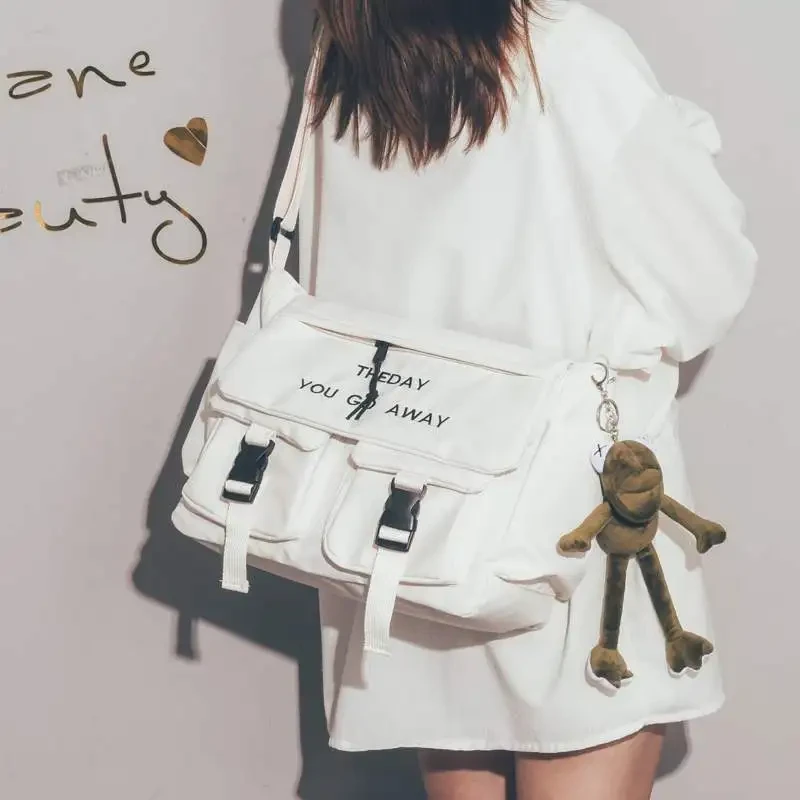 Сумка для университета/института с карманами в японском стиле Молочный (А574) - фото 2 Сумка для университета/института с карманами в японском стиле Молочный (А574) - фото 2