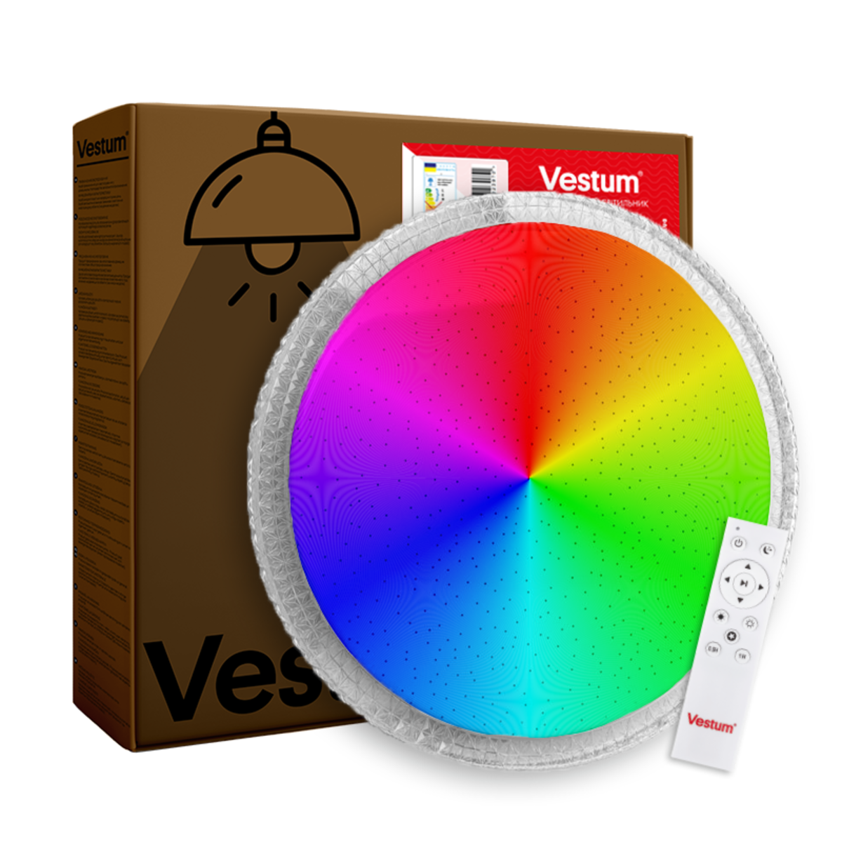 Потолочный светильник CRYSTAL звездное небо 60W 3000К-6500К RGB с ДК 395х60 мм (1573)