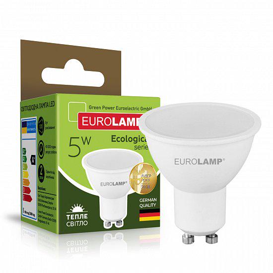 Светодиодная лампа рефлекторная Eurolamp LED-SMD-05103(P) 5W 220V 420 lm 3000K GU10 50х54 мм (4260484996428) - фото 2 Светодиодная лампа рефлекторная Eurolamp LED-SMD-05103(P) 5W 220V 420 lm 3000K GU10 50х54 мм (4260484996428) - фото 2