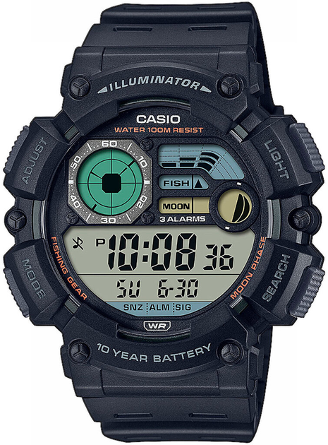 Наручные часы мужские Casio WS-1500H-1A Fishing Timer - фото 1
