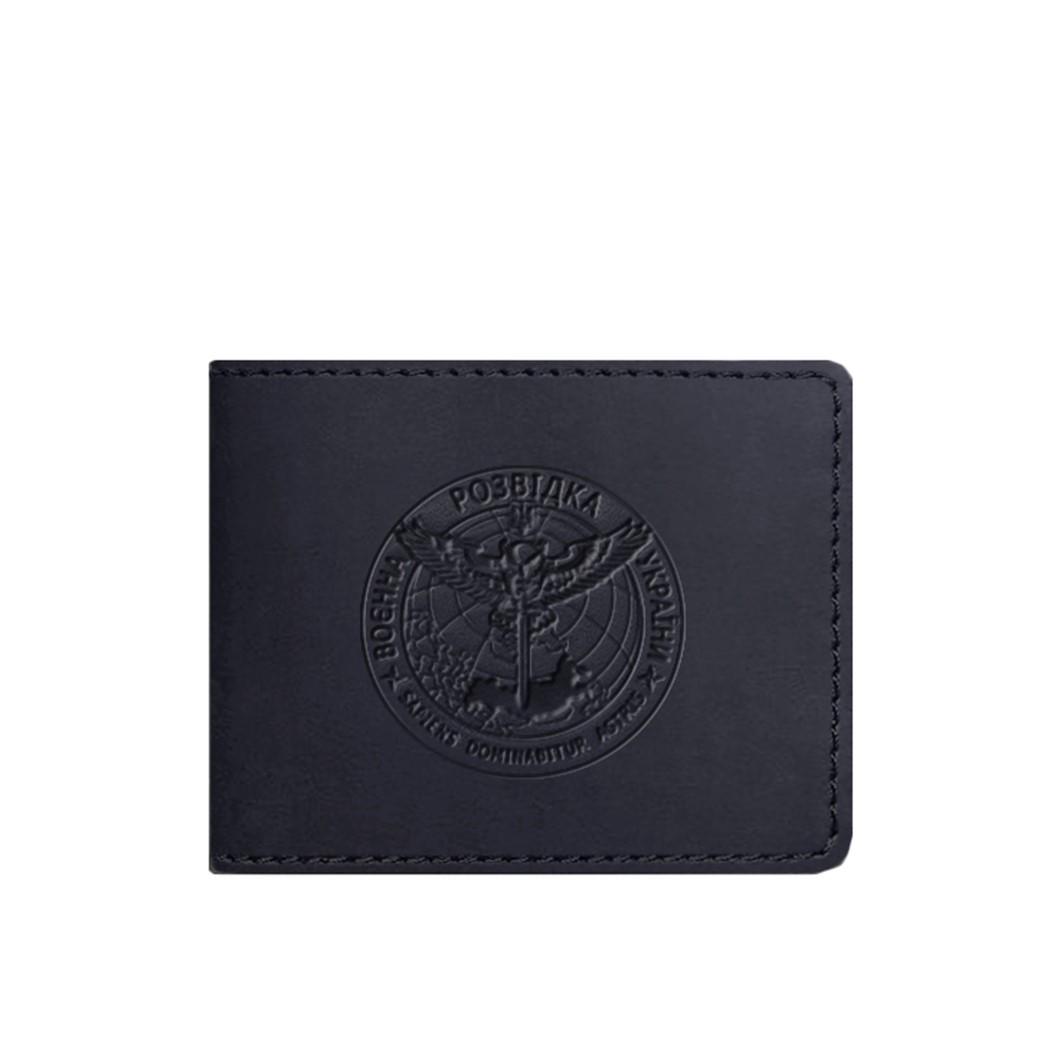 Обкладинка шкіряна на посвідчення Головного управління розвідки Crazy Horse Темно-синій (A-027885)