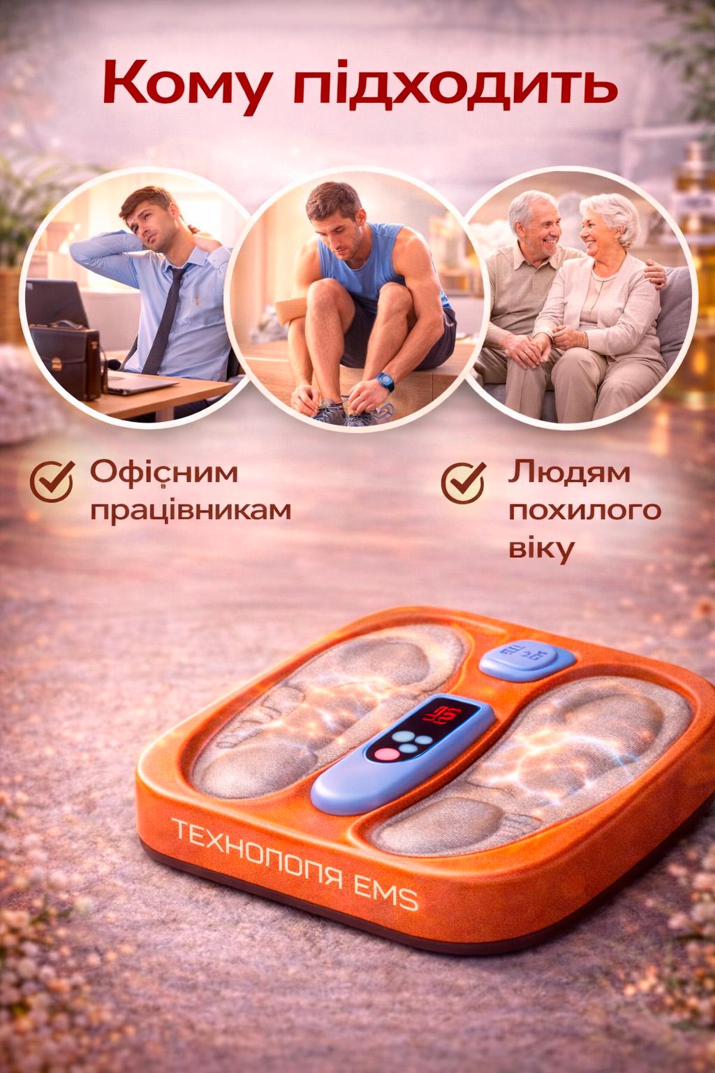 業務用EMS ᐉ Масажер для ступнів ніг BRS EMS мікрострумовий електричний