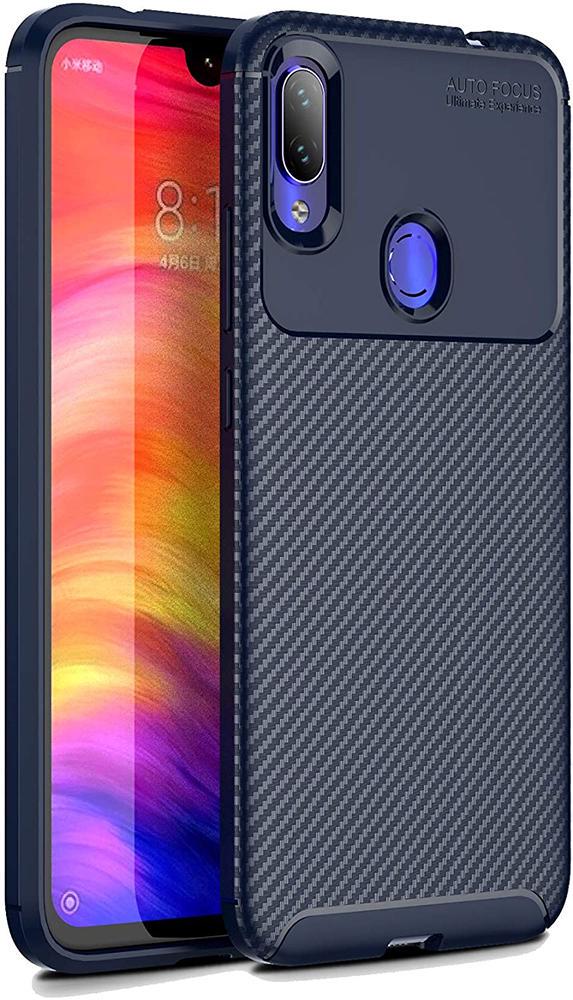 Чехол накладка Auto Focus Carbon для Xiaomi Redmi Note 7 Blue (20073-28)