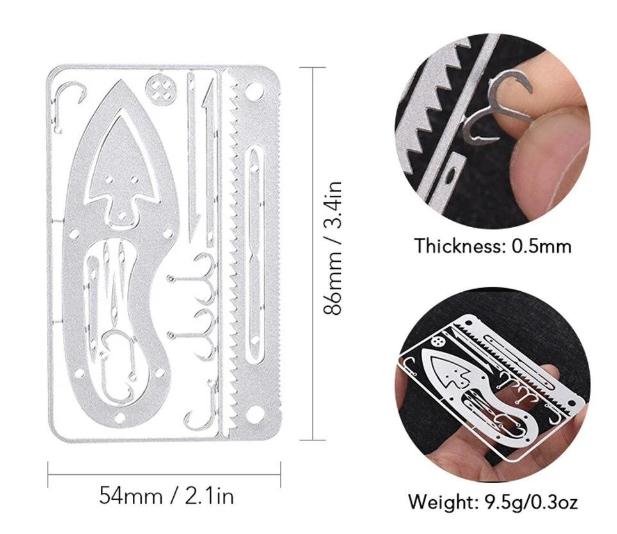 Кредитка мультитул Survival Multitool Card 17в1 - фото 7