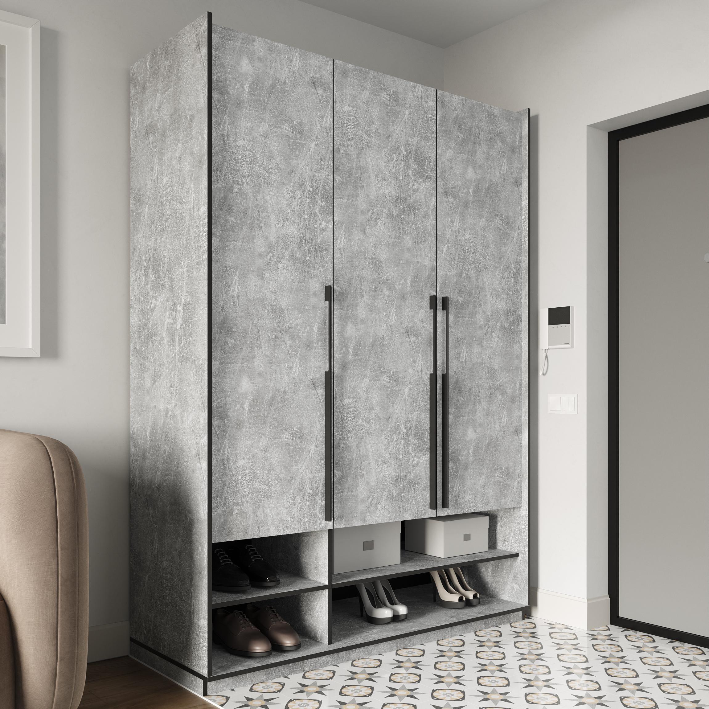 Шафа Moreli Ramo R-0005 з полицями та шухлядами 1484x2100x570 мм Бетон  (mo-R0005-beton-sh)