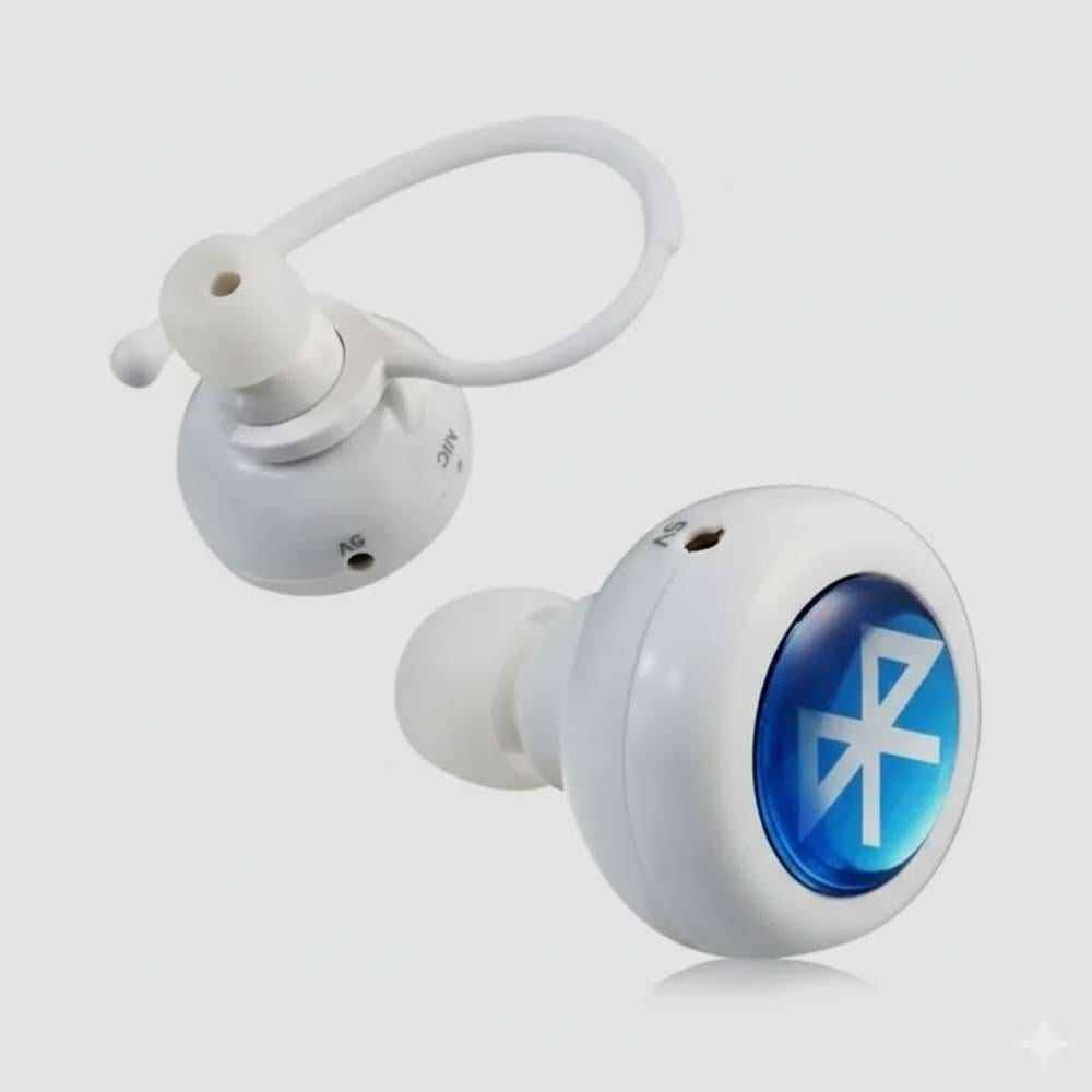 Гарнитура компактная Bluetooth AirBeats Mini незаметный наушник-вкладыш с микрофоном White