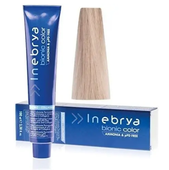 Крем-краска для волос INEBRYA Bionic Сolor стойкая без аммиака 100 мл 10/1 Пепельно-платиновый блонд Крем-краска для волос INEBRYA Bionic Сolor стойкая без аммиака 100 мл 10/1 Пепельно-платиновый блонд
