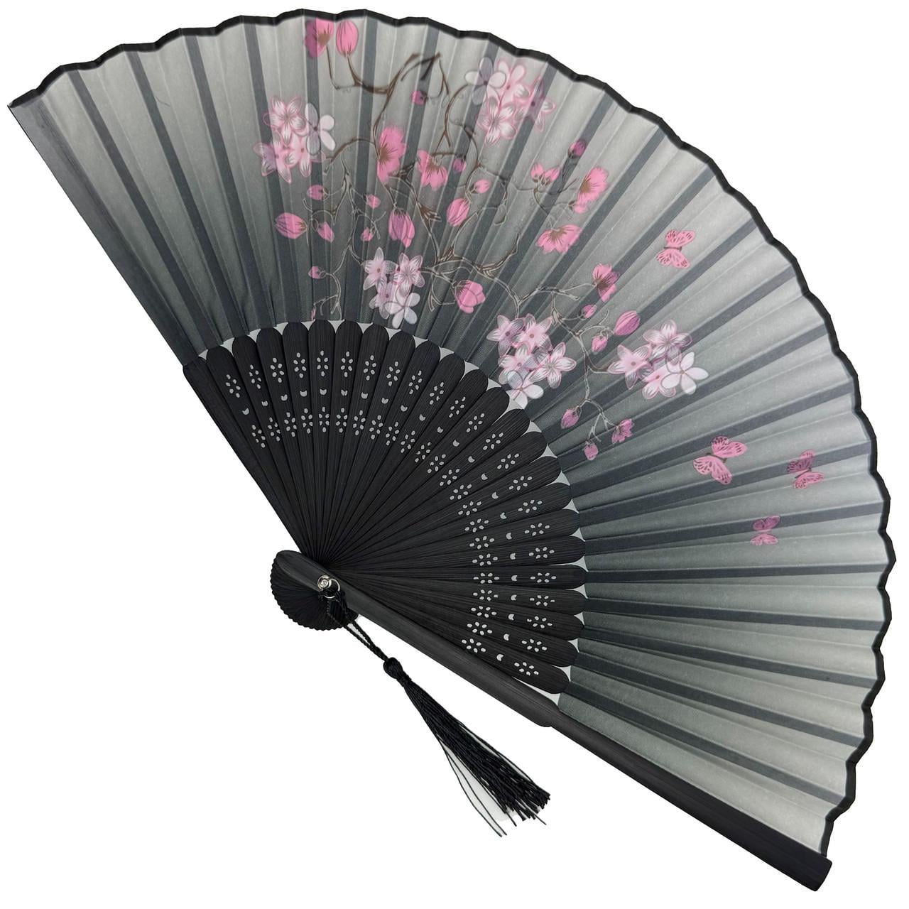 Віяло дерев'яне 21х37 см Сірий (C5981)