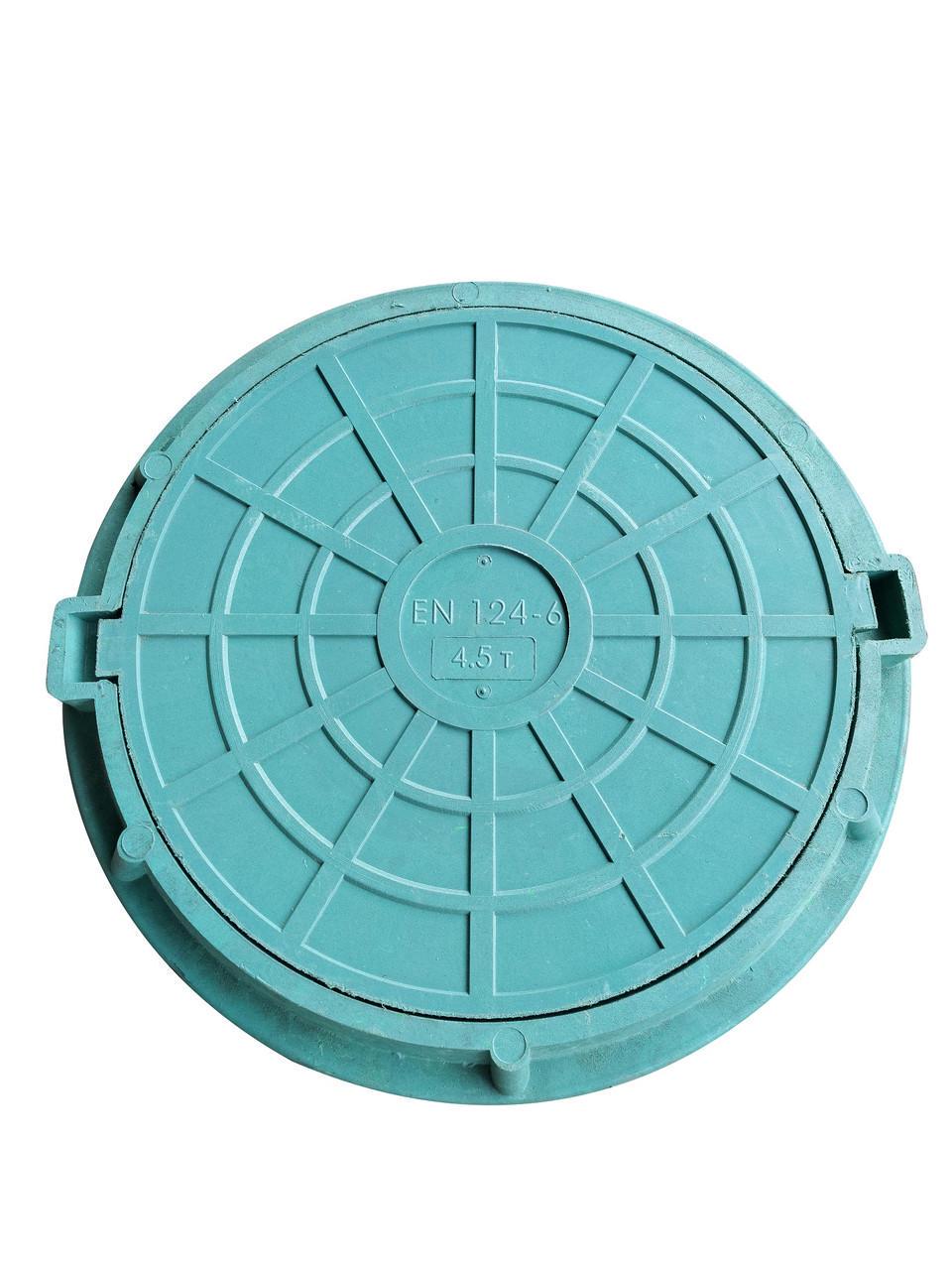 Люк канализационный полимерпесчаный Зеленый (luk6) - фото 2