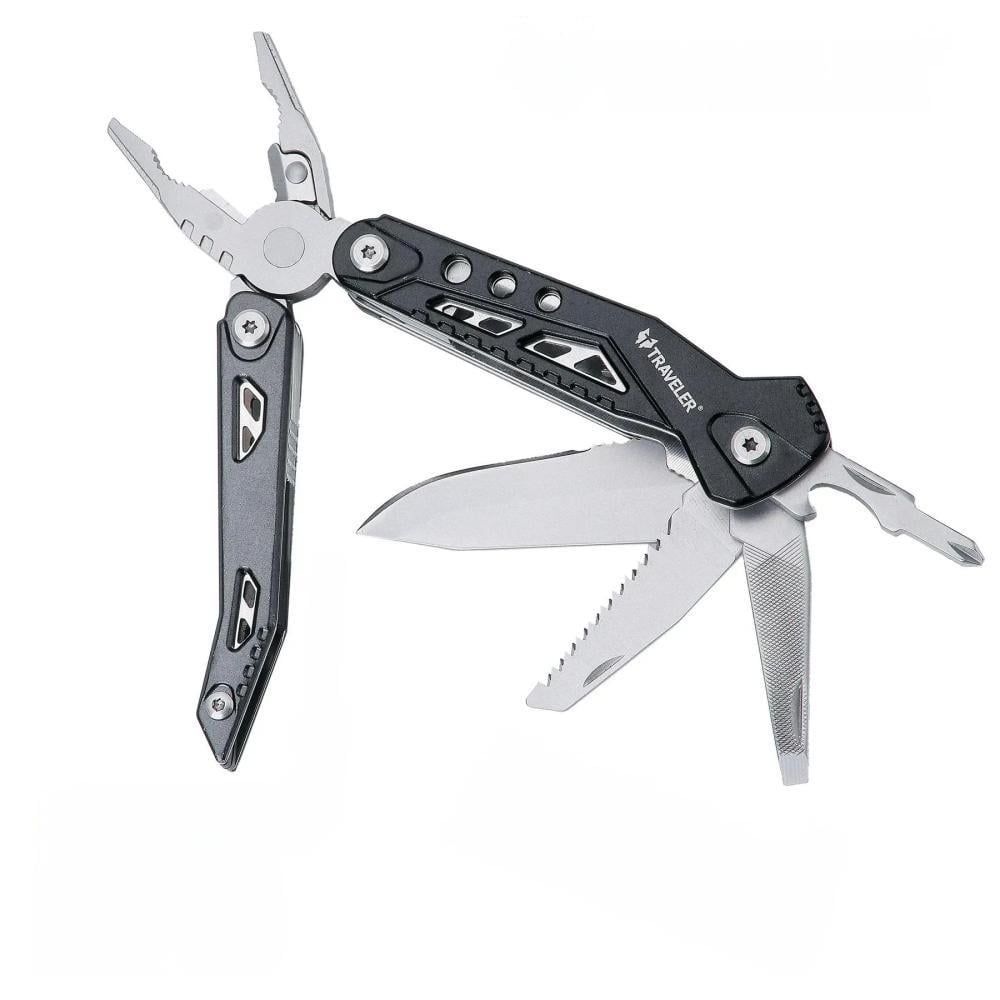 Мультитул складной Traveler MQ034 с битами 12 инструментов Black (30835840)