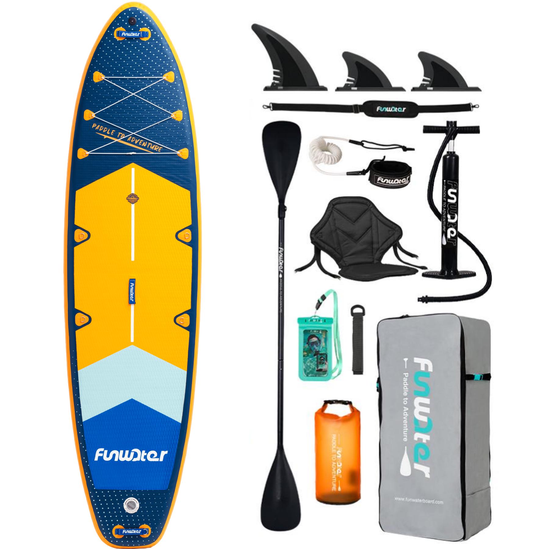 SUP-доска надувная Funwater Paddleboard 11,6" 10в1 350x90x15 см Blue (SUP 43B)