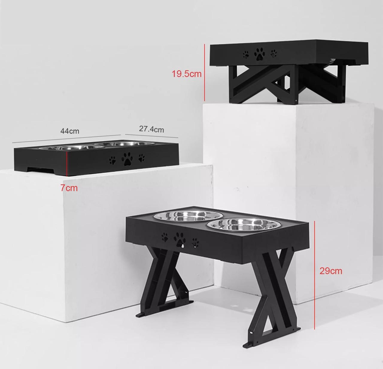 Миска двойная для собак ELS PET 2х1,3 л на подставке с регулируемой высотой Черный (1576021997) - фото 2 Миска двойная для собак ELS PET 2х1,3 л на подставке с регулируемой высотой Черный (1576021997) - фото 2