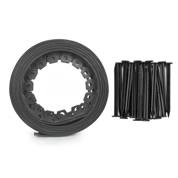 Бордюр газонний Bradas 40 мм х 10 м з комплектом кілків EASY BORDER Графіт - фото 2 Бордюр газонний Bradas 40 мм х 10 м з комплектом кілків EASY BORDER Графіт - фото 2