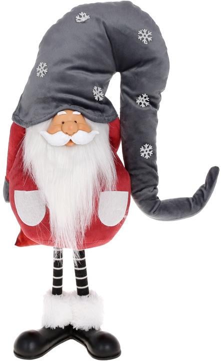 Іграшка м'яка Гном у ковпаку 40 см Червоний із сірим