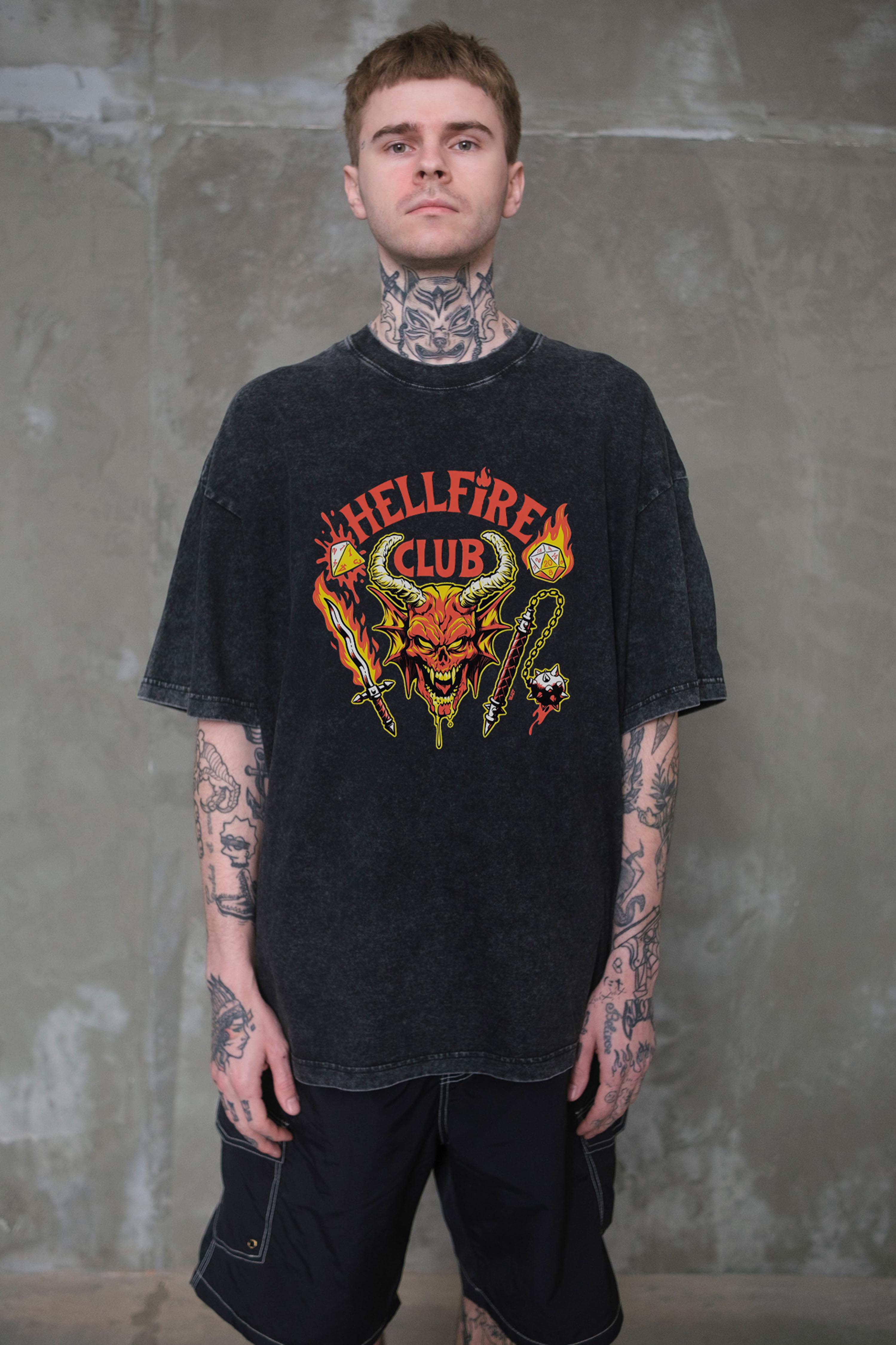 Футболка оверсайз Without Washed Hellfire Club S/M Black (S/M8056340 8056341)