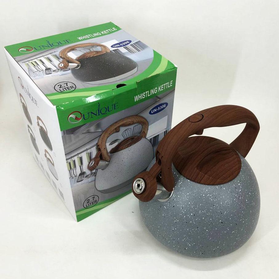 Чайник Unique со свистком UN-5306 2,7л мрамор. Цвет: серый - фото 7