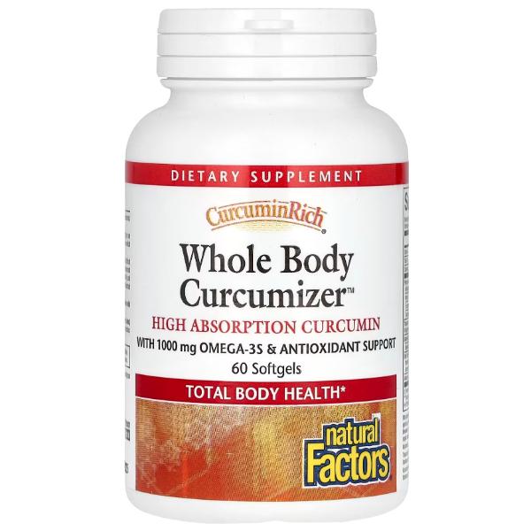 Куркума Natural Factors Curcumin Rich Whole Body Curcumizer 60 мягк. капс. (000026290)