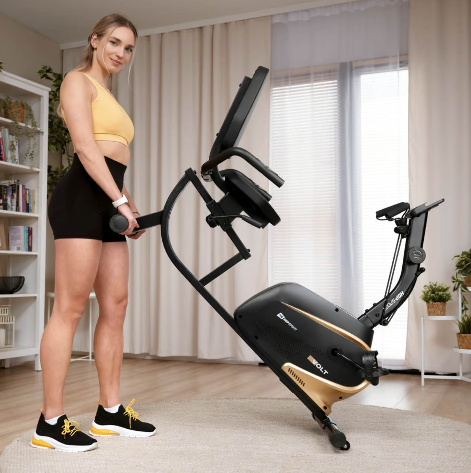 Велотренажер горизонтальний Hop-Sport HS-045L Volt магнітний Золотистий (4730) - фото 7 Велотренажер горизонтальний Hop-Sport HS-045L Volt магнітний Золотистий (4730) - фото 7