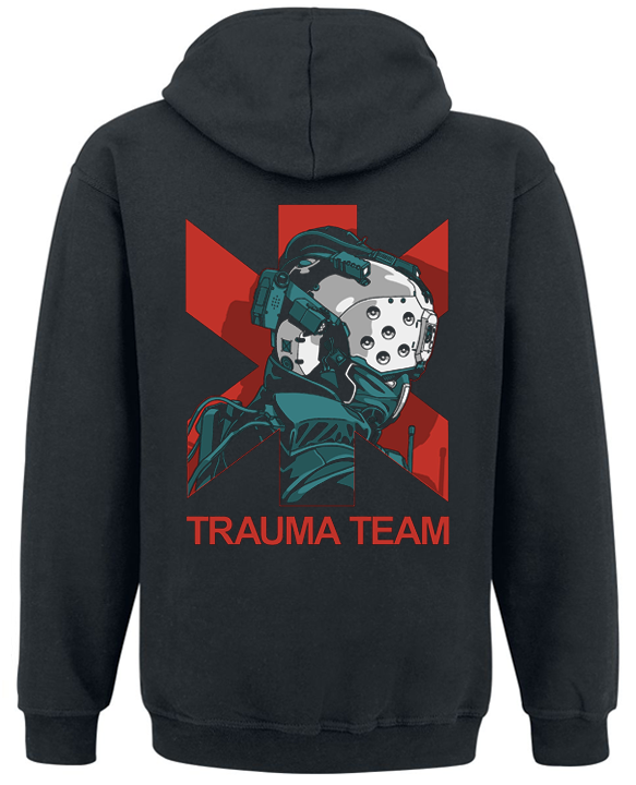 Толстовка без блискавки Cyberpunk 2077 Trauma Team S Чорний (57170) - фото 2