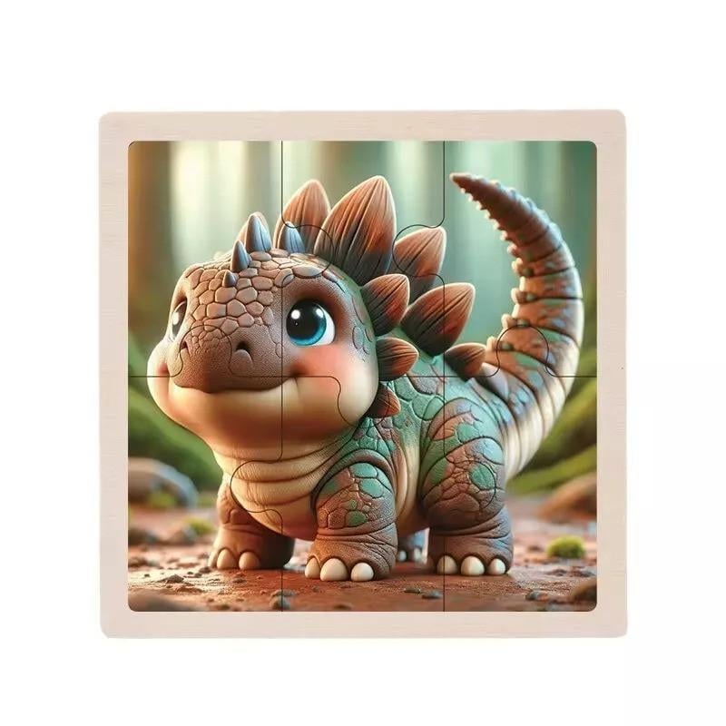 Пазл-вкладиш дерев'яний дитячий Анкілозавр MD 1509-7 6 ел. (RLT52699)