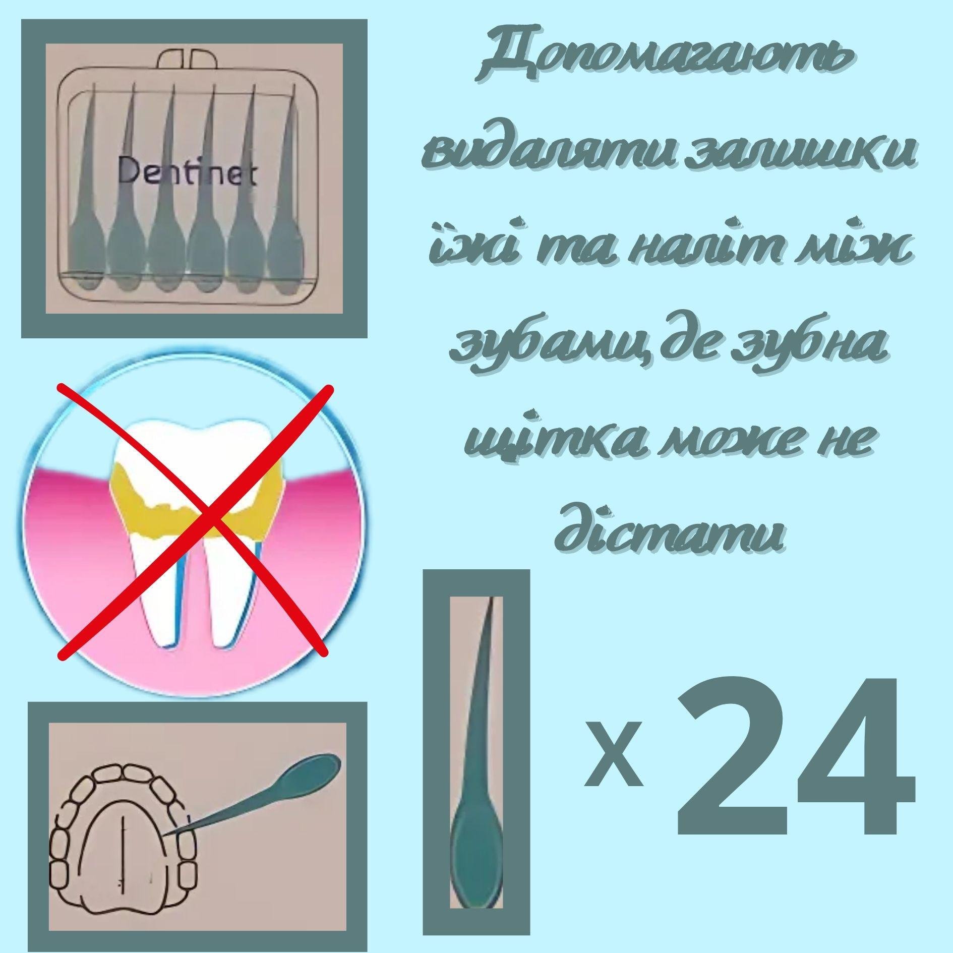 Мягкие палочки межзубные палочки для чистки между зубьями Dentinet 24 шт. - фото 3