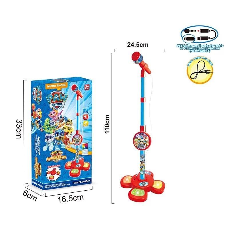 Дитячий мікрофон 5613 A-72/2 підсвічування/підключення до телефону 24,5х110 см (25609258) - фото 2