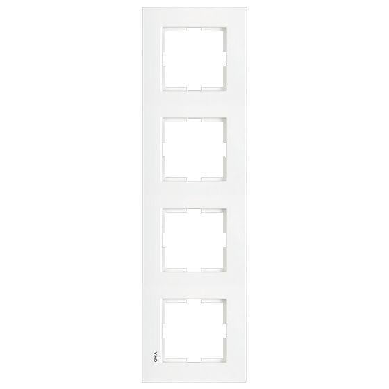 Рамка чотиримісна вертикальна Viko Karre Білий (00000012414)